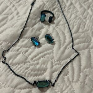 Kendra Scott navy gunmetal set